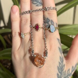 Hessonite interchangeable necklace